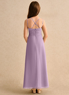 Azazie Zaida Girls Formal Flower Girl Dresses Wisteria A-Line Pleated Chiffon Dress image2