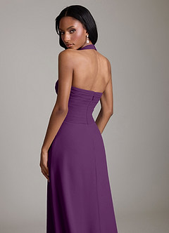 Azazie Clarisa Bridesmaid Dresses Grape A-Line Pleated Chiffon Dress image4