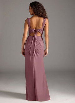 Azazie Jesaphine Bridesmaid Dresses Amethyst Sheath Bow Chiffon Dress image2