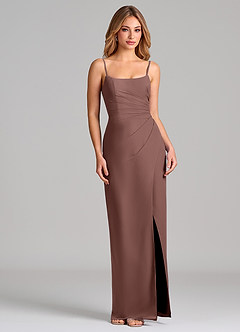 Azazie Calandra Suknie dla druhen Osłona Pofałdowany Szyfon Do ziemi Sukienka image5