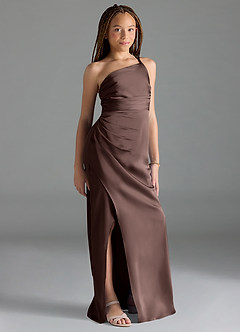 Azazie Eren Junior Klä av Tubklänning i Stretch Satin Plisserad image1