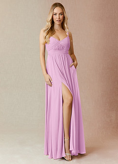 Azazie Reniya Final Sale Candy Pink A-Line Sweetheart Neckline Mesh Convertible Dress image4