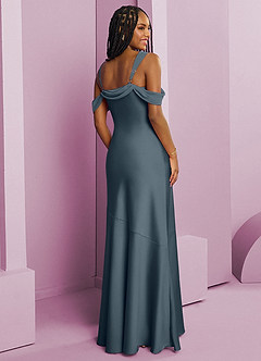 Barbie ♥ Azazie Bridesmaid Dresses Twilight Sheath Pleated Stretch Satin Dress image9