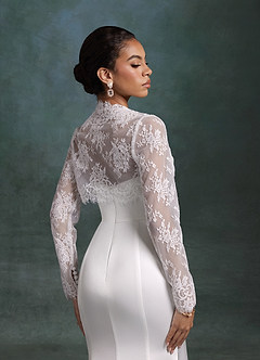 Azazie Tessa Wedding Dresses Diamond White Mermaid Strapless Stretch Satin Dress image6