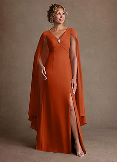 Azazie Boudica Suknie dla Matki Panny Młodej Linia A Pofałdowany Szyfon Długość podłogi Sukienka image3