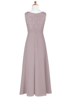 Azazie Snow A-Line Lace Chiffon Floor-Length Junior Bridesmaid Dress image8