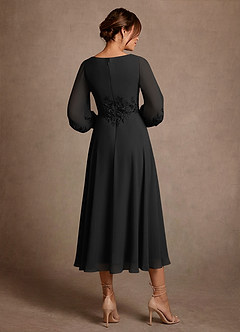 Azazie Ana Klänningar till brudens mor Klä A-Line i Chiffong Spets Svart image3