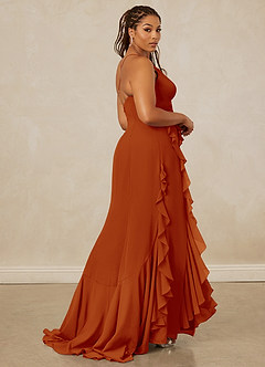 Christian Siriano Bridal for Azazie 1006 Bridesmaid Dresses Paprika Mermaid Ruched Chiffon Dress image9