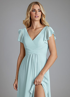 Azazie Omari Bridesmaid Dresses Mist A-Line Chiffon Dress image5