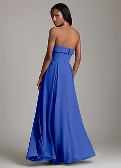 Azazie Lucienne Bridesmaid Dresses Royal Blue A-Line Strapless Chiffon Convertible Dress image2