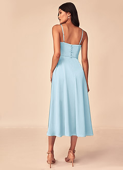 Azazie Dottie Bridesmaid Dresses Sky Blue A-Line Stretch Satin Dress image2