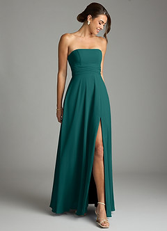 Azazie Tamira Suknie dla druhen Linia A Pofałdowany Szyfon Do ziemi Sukienka image2