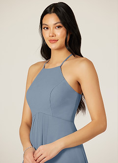 Azazie Sarah Bridesmaid Dresses Twilight Empire Pleated Chiffon Dress image6