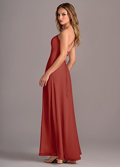 Azazie Mei Bridesmaid Dresses Terracotta A-Line Chiffon Dress image5