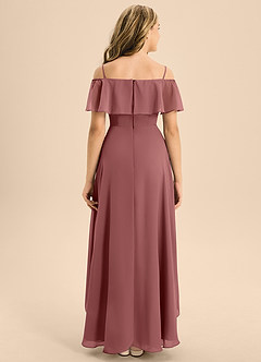Azazie Maggie Junior Amethyst A-Line Off the Shoulder Chiffon Dress image2