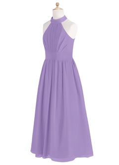 Azazie Iman Junior Tahiti A-Line Pleated Chiffon Dress image8