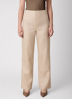 100% European Linen Wide-Leg Pants