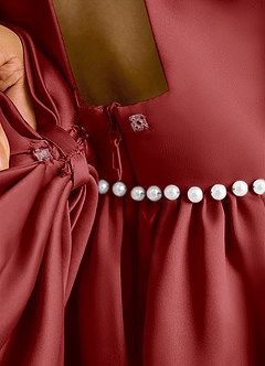 Azazie Daisies Robe Demoiselle D'honneur Fillette Robe Princesse en Mat Satiné Arc Rouille image8