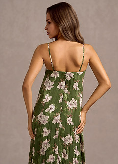 Maxi jurk Noa Groen Bloemen image7