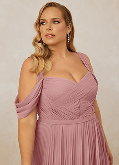 Christian Siriano Bridal for Azazie 1013 Bridesmaid Dresses Dusty Rose A-Line Off the Shoulder Chiffon Dress image14