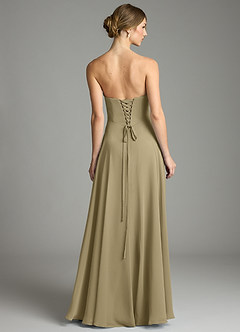 Azazie Ayla Abiti da Damigella Abito A-Line in Chiffon Scollo a Cuore Verde Muschio image4