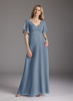 Azazie Alessa Mother of the Bride Dresses Twilight A-Line V-Neck Pleated Chiffon Dress image7