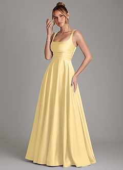 Azazie Azaria Bridesmaid Dresses Butter A-Line Corset Stretch Satin Dress image3
