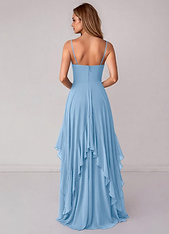 Azazie Zaina Brautjungfernkleider A-Linie Chiffon Kleid Puderblau image6
