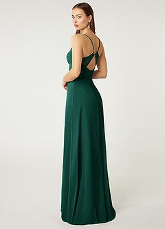 Azazie Minie Bridesmaid Dresses Emerald A-Line Bow Chiffon Dress image5