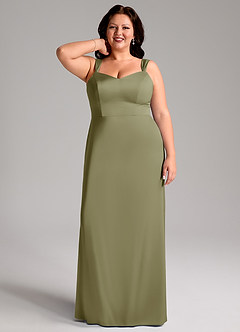 Azazie Denice Bridesmaid Dresses Pistachio Sheath Pleated Stretch Satin Dress image9