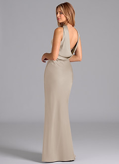 Azazie Lusinda Brudtärnklänningar Klä av Sjöjungfru i Stretch Satin Axelbandslös Frost image2