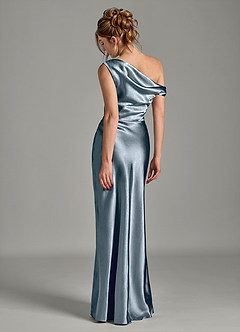 Azazie Emerson Bridesmaid Dresses Twilight Mermaid Off the Shoulder Metallic Satin Dress image2