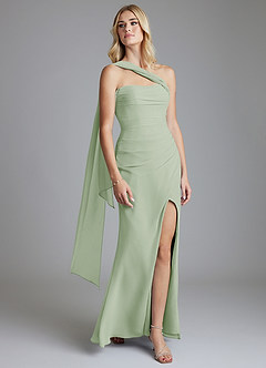 Azazie Solstice Final Sale Dusty Sage Mermaid Strapless Chiffon Convertible Dress image12