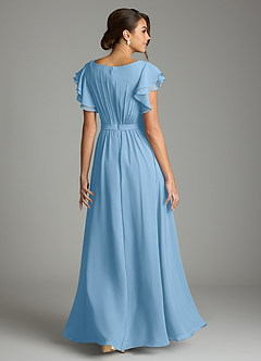 Azazie Daphne Modest Bridesmaid Dresses A-Line Ruffled Chiffon Floor-Length Dress image2