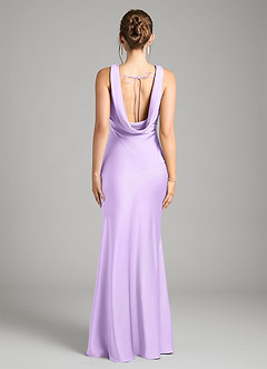 Azazie Rylina Bridesmaid Dresses Lilac Mermaid Stretch Satin Dress image2