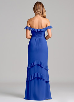 Azazie Marilynn Jurken voor bruidsmeisjes Jurk van Chiffon met Zeemeermin Off the Shoulder Koningsblauw image2