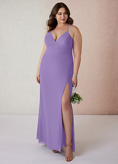 Azazie Becca Bridesmaid Dresses Tahiti Sheath V-Neck Chiffon Dress image7