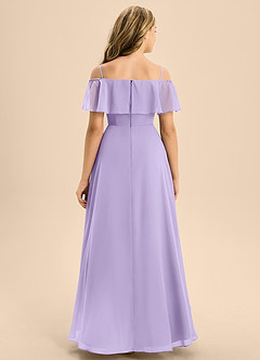 Azazie Maggie Junior Vestido de Lila de Gasa de Corte En A con Vestidos sin tirantes image6