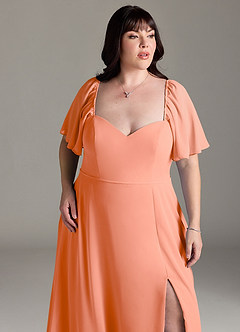 Azazie Chloe Bridesmaid Dresses Sunset A-Line Sweetheart Neckline Chiffon Dress image6