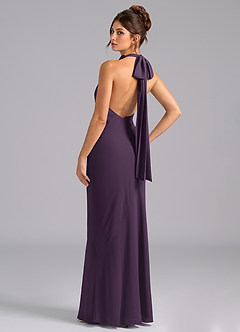 Azazie Velli Bridesmaid Dresses Plum Mermaid Bow Chiffon Dress image7