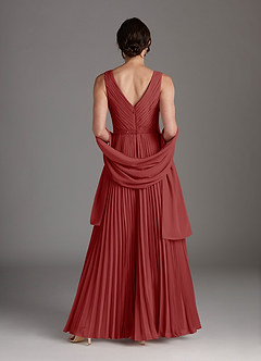 Azazie Kris Mother of the Bride Dresses Rust A-Line Sequins Chiffon Dress image4