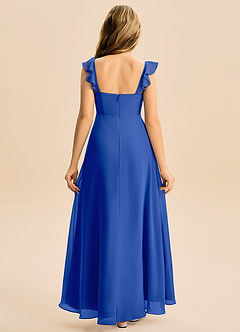 Azazie Mavie Junior A-Line Ruchede Chiffon Gulv-længde Junior brudepige Kjole image2