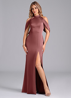 Azazie Bonny Brautjungfernkleider Meerjungfrau-Linie Schulterfrei Stretch-Satin Kleid Amethyst image3