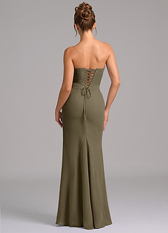 Azazie Sorrel Bridesmaid Dresses Willow Green Mermaid Corset Chiffon Dress image2