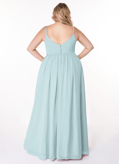 Azazie Rayna Bridesmaid Dresses Mist A-Line V-Neck Pleated Chiffon Dress image8