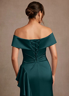 Azazie Kirsty vestidos de madre de la novia Vestido de Pino de Satén Elástico de Corte Recto con Vestidos sin tirantes image7
