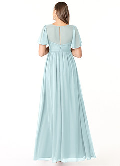 Azazie Verna Maternity Bridesmaid Dresses A-Line V-Neck Ruched Chiffon Floor-Length Dress image2