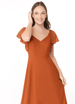 Azazie Syenna Brautjungfernkleider A-Linie Gestreift Chiffon Kleid Kanel image5