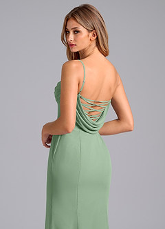 Azazie Wynni Bridesmaid Dresses Matcha Mermaid Corset Chiffon Dress image2