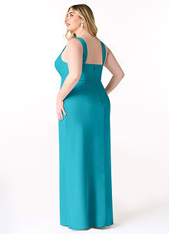 Azazie Denice Bridesmaid Dresses Jade Sheath Pleated Chiffon Dress image4